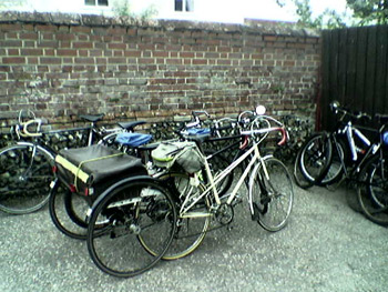 Bicycles and tandems at the pub in Walsham