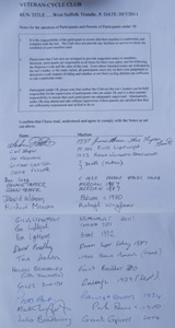 Notes about this year's ride