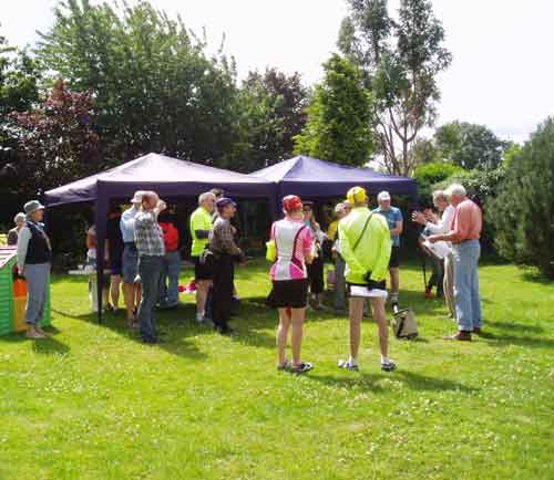 Ted giving details of the rides