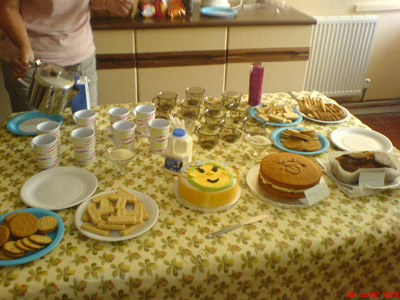 Food and drink at the end of the ride