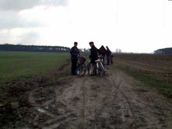 On a farm track with the sugar beet factory in the background