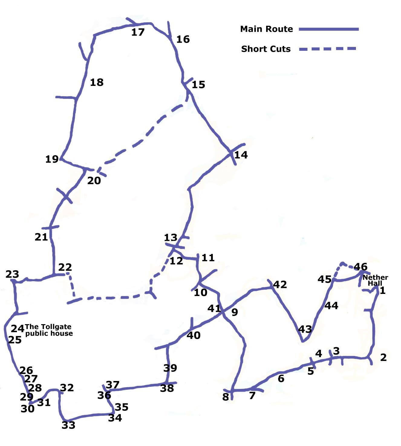 map of cycle route for Feb 04