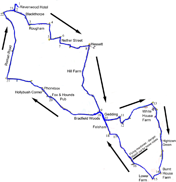 map of cycle route