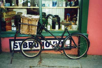 cycle outside a shop